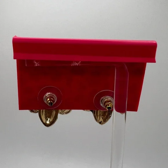 New Betsey Johnson Bee with Pink Rhinestone Wings Earrings - Picture 2 of 3